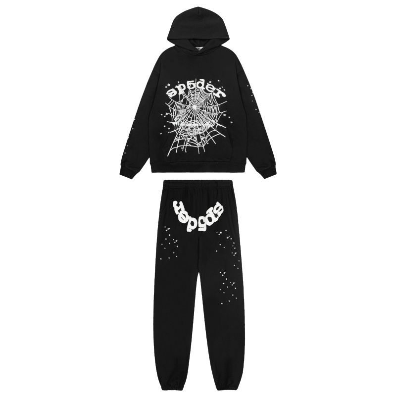 EM Sneakers Sp5der Hoodie & Sweatpant Set Worldwide Black OG Web