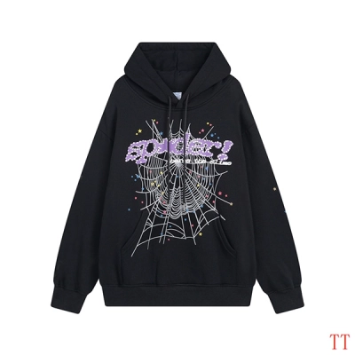 EM Sneakers Sp5der Hoodie & Sweatpant Set Young Thug Web Black and Purple 02