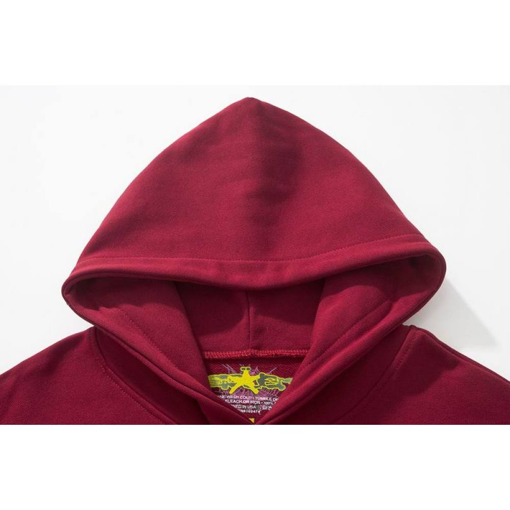EM Sneakers Sp5der Logo Hoodie Maroon