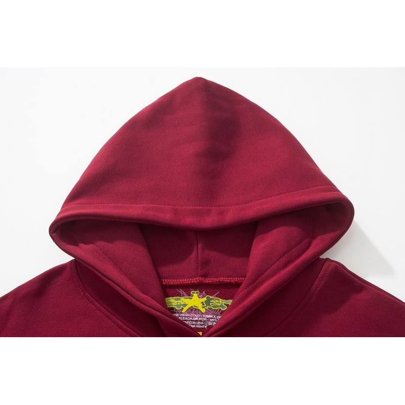 EM Sneakers Sp5der Logo Hoodie Maroon