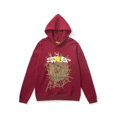 EM Sneakers Sp5der Logo Hoodie Maroon 01