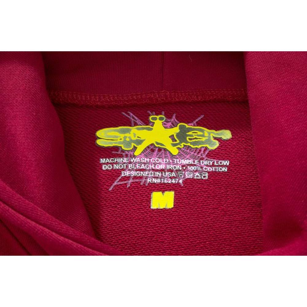 EM Sneakers Sp5der Logo Hoodie Maroon