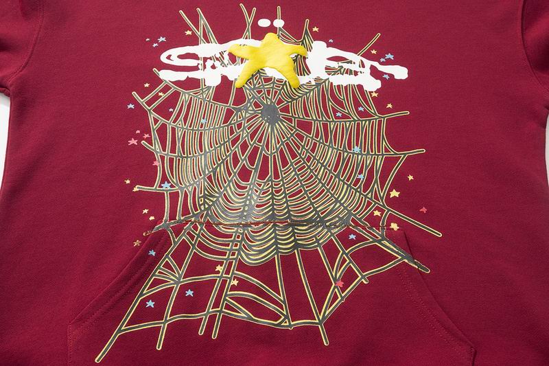 EM Sneakers Sp5der Logo Hoodie Maroon