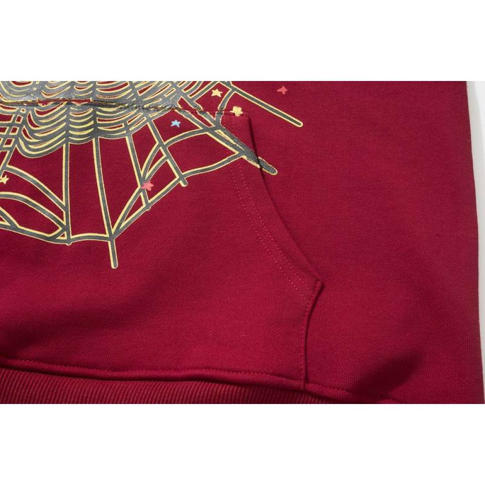 EM Sneakers Sp5der Logo Hoodie Maroon