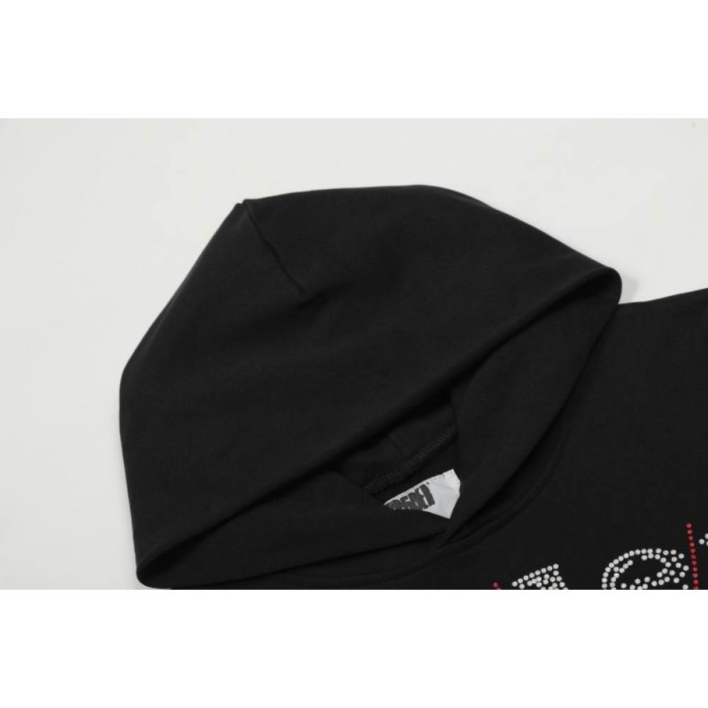 EM Sneakers Sp5der OG Rhinestone Logo Hoodie Black