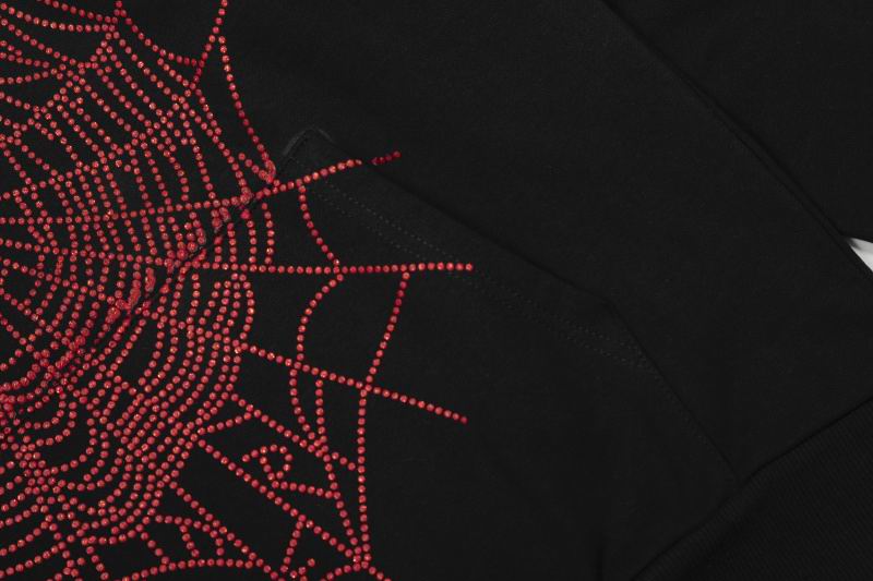 EM Sneakers Sp5der OG Rhinestone Logo Hoodie Black