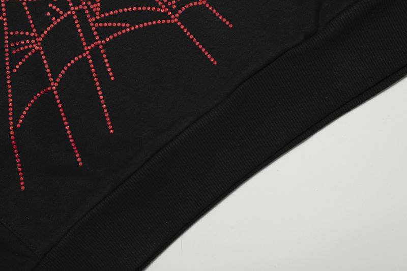 EM Sneakers Sp5der OG Rhinestone Logo Hoodie Black