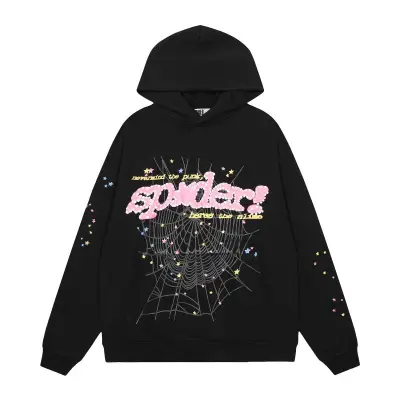 EM Sneakers Sp5der P*NK V2 Hoodie Black 01