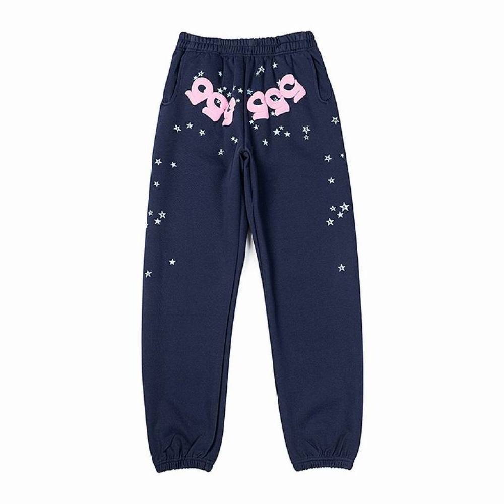 EM Sneakers Sp5der Sweatpant Worldwide 555 Angel Number Navy Blue