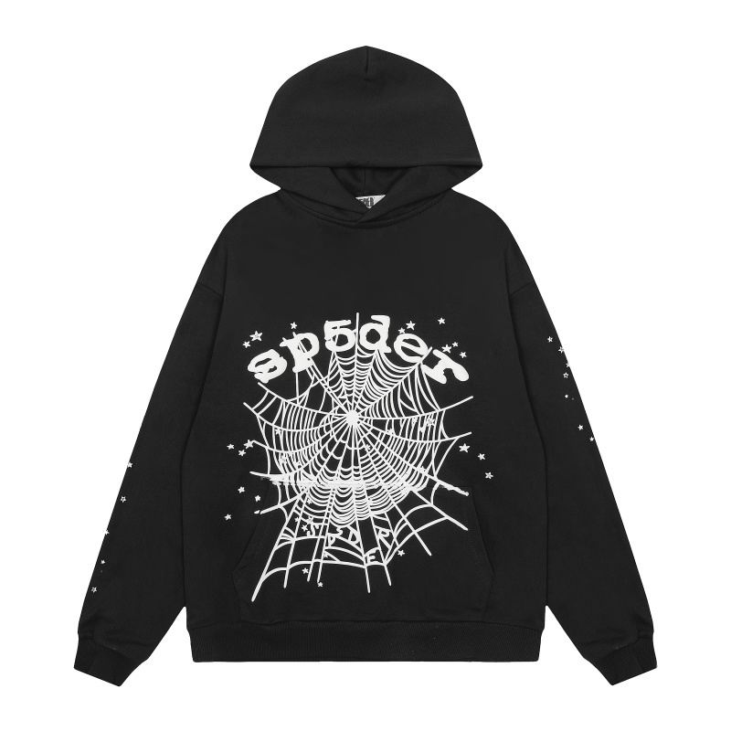 EM Sneakers Sp5der Worldwide Black OG Web Hoodie