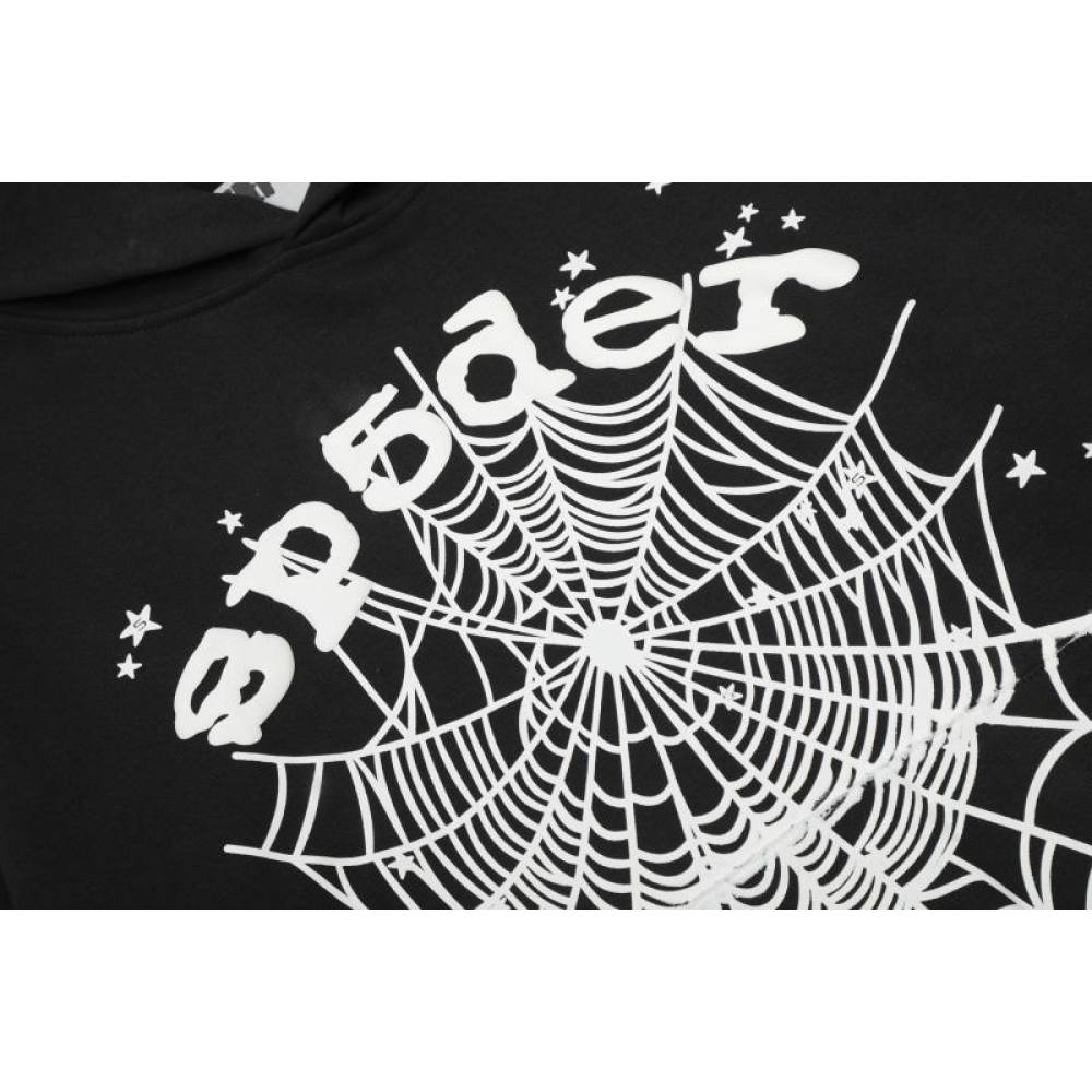 EM Sneakers Sp5der Worldwide Black OG Web Hoodie