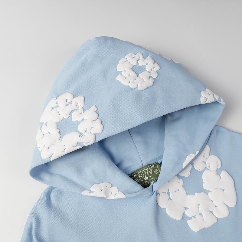 EM Sneakers Denim Tears Hoodie & Sweatpant Sets Cotton Wreath Royal Baby Blue