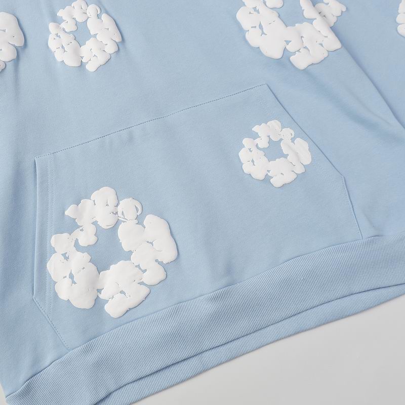 EM Sneakers Denim Tears Hoodie & Sweatpant Sets Cotton Wreath Royal Baby Blue