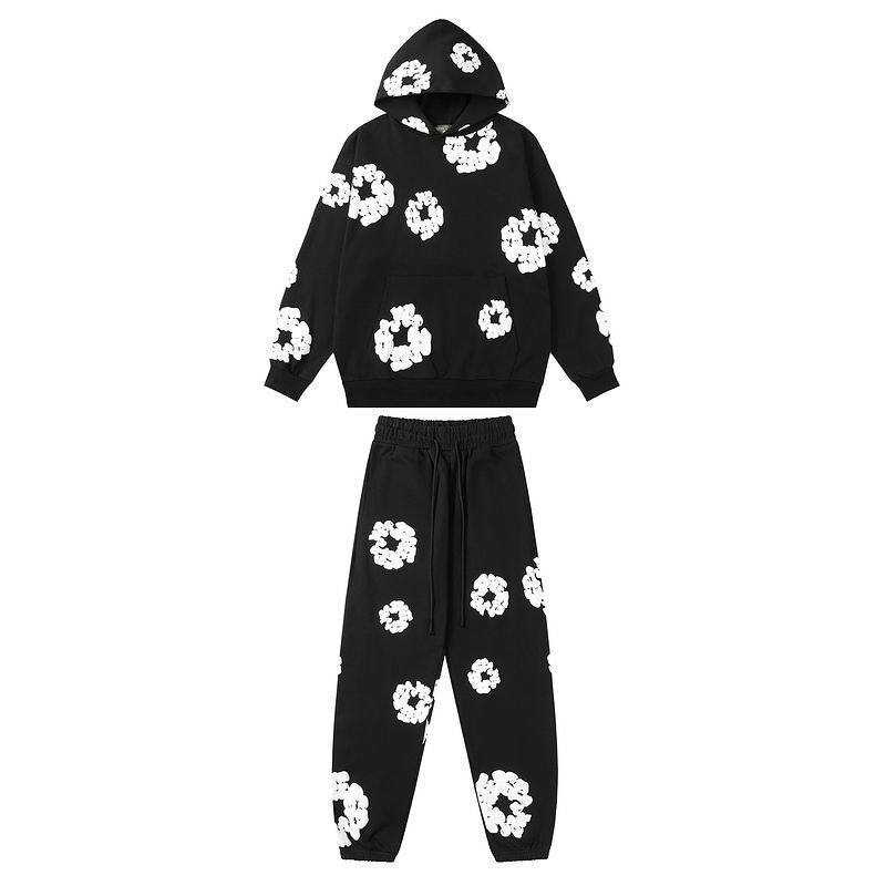EM Sneakers Denim Tears Hoodie & Sweatpant Sets Cotton Wreath Royal Black