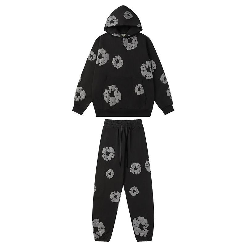 EM Sneakers Denim Tears Hoodie & Sweatpant Sets Cotton Wreath Royal Black Monochrome