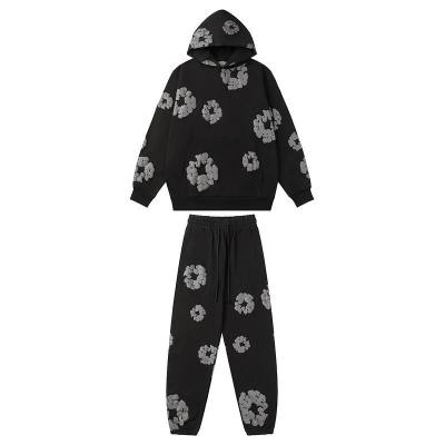 EM Sneakers Denim Tears Hoodie & Sweatpant Sets Cotton Wreath Royal Black Monochrome 01