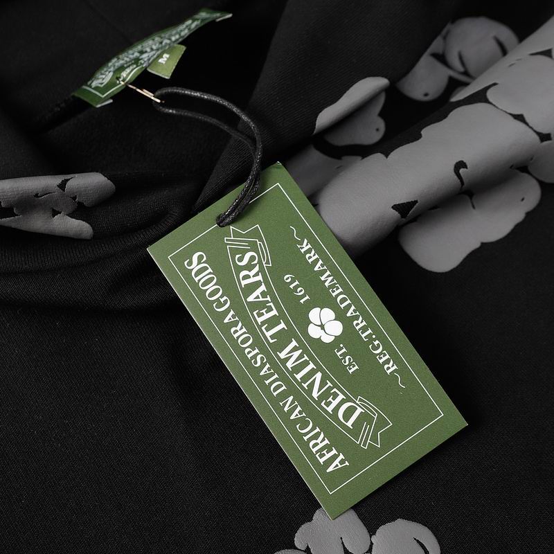 EM Sneakers Denim Tears Hoodie & Sweatpant Sets Cotton Wreath Royal Black Monochrome