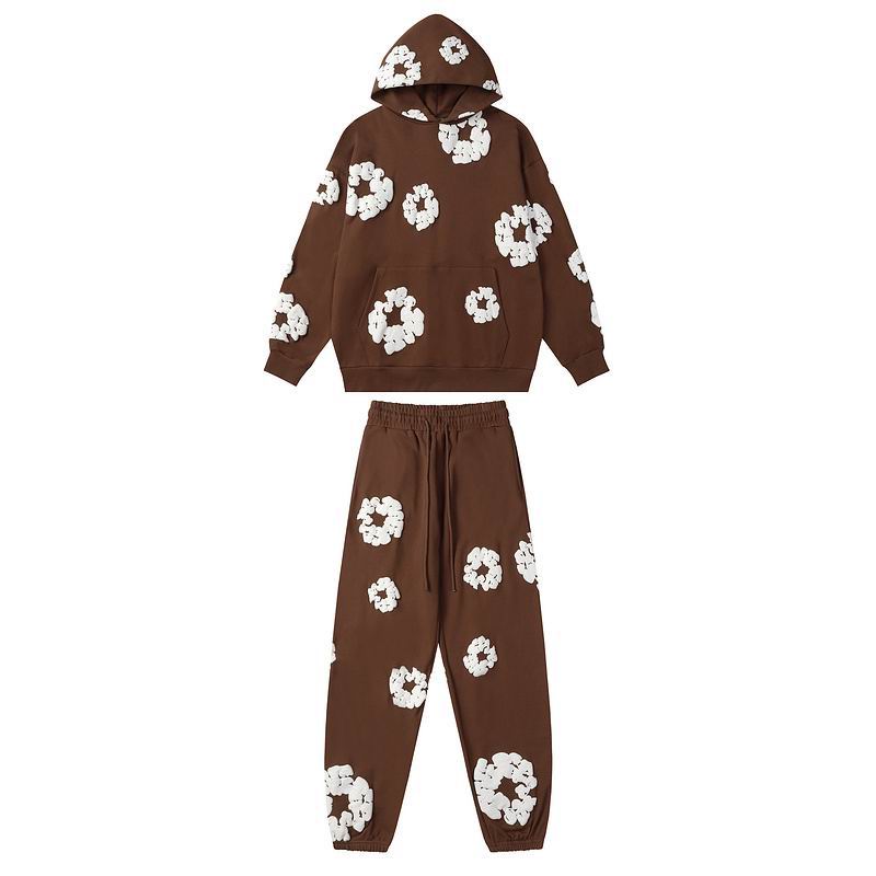 EM Sneakers Denim Tears Hoodie & Sweatpant Sets Cotton Wreath Royal Brown