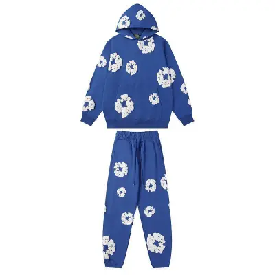 EM Sneakers Denim Tears Hoodie & Sweatpant Sets Cotton Wreath Royal Dark Blue 01