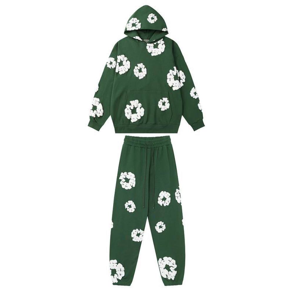 EM Sneakers Denim Tears Hoodie & Sweatpant Sets Cotton Wreath Royal Green