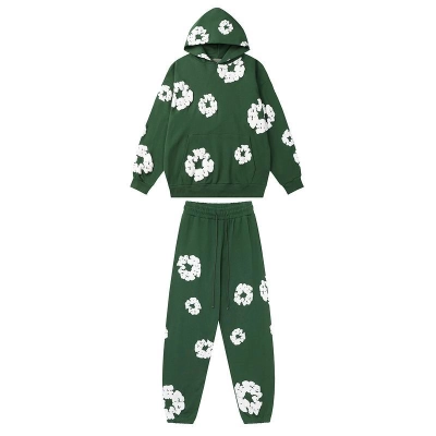 EM Sneakers Denim Tears Hoodie & Sweatpant Sets Cotton Wreath Royal Green 01