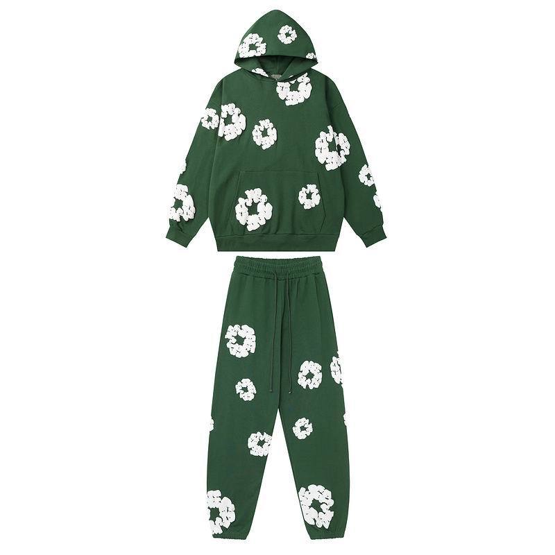 EM Sneakers Denim Tears Hoodie & Sweatpant Sets Cotton Wreath Royal Green