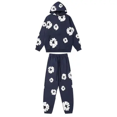 EM Sneakers Denim Tears Hoodie & Sweatpant Sets Cotton Wreath Royal Navy 01