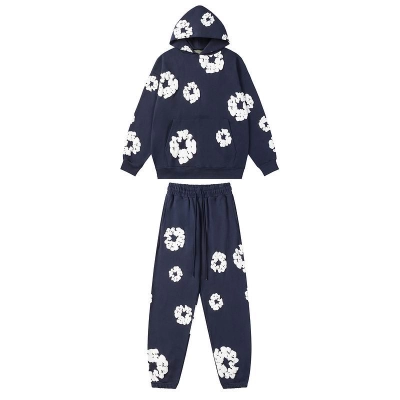 EM Sneakers Denim Tears Hoodie & Sweatpant Sets Cotton Wreath Royal Navy 01