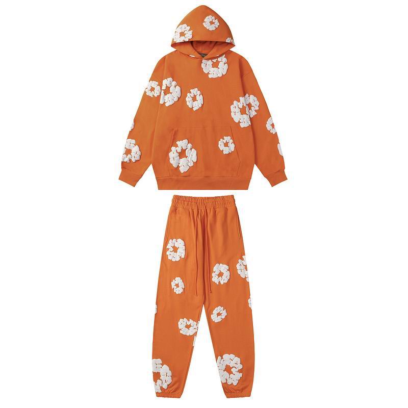 EM Sneakers Denim Tears Hoodie & Sweatpant Sets Cotton Wreath Royal Orange