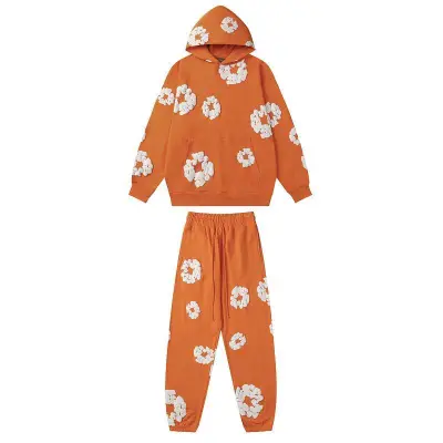 EM Sneakers Denim Tears Hoodie & Sweatpant Sets Cotton Wreath Royal Orange 01