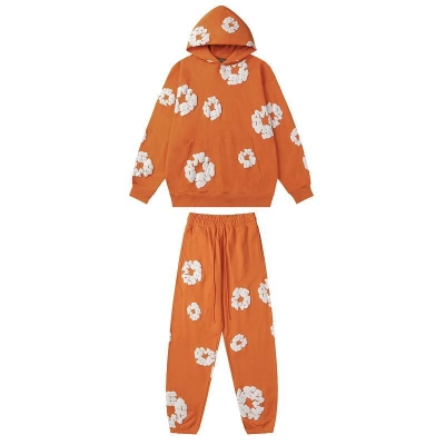 EM Sneakers Denim Tears Hoodie & Sweatpant Sets Cotton Wreath Royal Orange 01