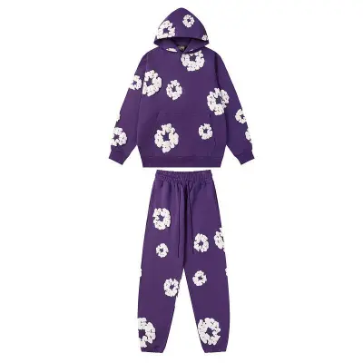 EM Sneakers Denim Tears Hoodie & Sweatpant Sets Cotton Wreath Royal Purple 01