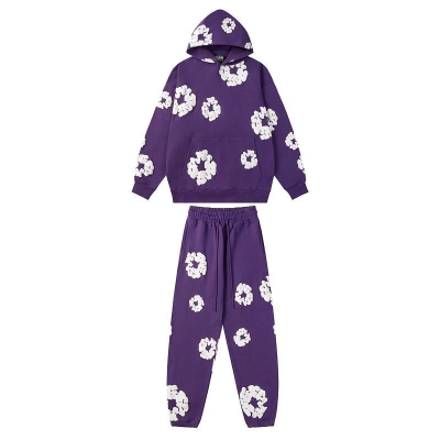 EM Sneakers Denim Tears Hoodie & Sweatpant Sets Cotton Wreath Royal Purple 01