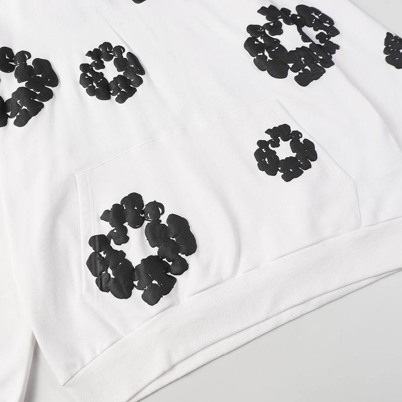EM Sneakers Denim Tears Hoodie & Sweatpant Sets Cotton Wreath Royal White and Black Flower