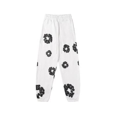 EM Sneakers Denim Tears The Cotton Wreath Sweatpants White and Black Flower 01