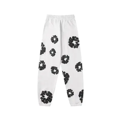 EM Sneakers Denim Tears The Cotton Wreath Sweatpants White and Black Flower 02