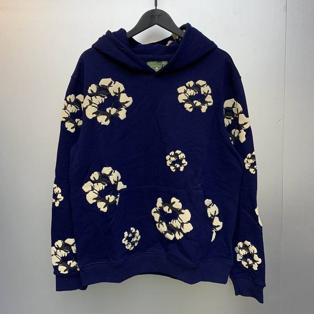copy of EM Sneakers Denim Tears x CPFM Cactus Tears Allover Print Hoodie Navy