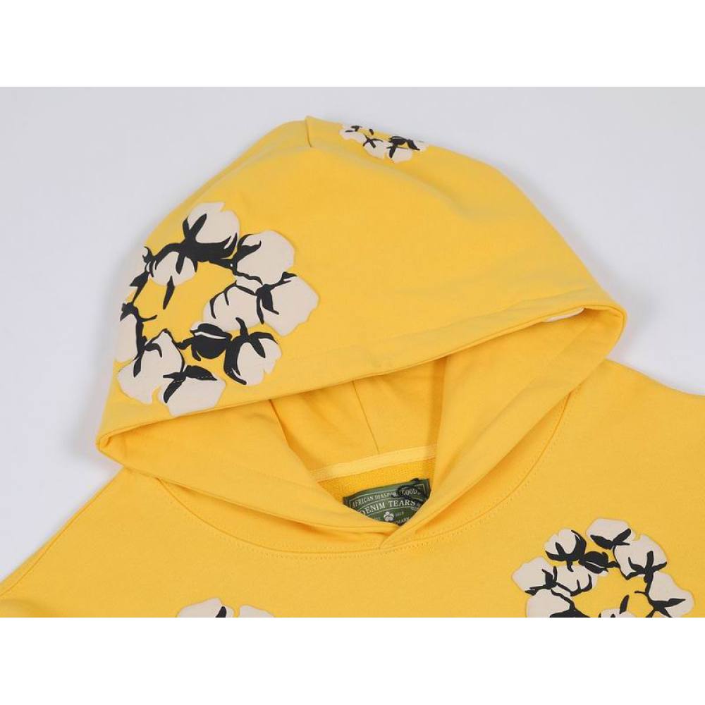 EM Sneakers Denim Tears x CPFM Cactus Tears Allover Print Hoodie Yellow