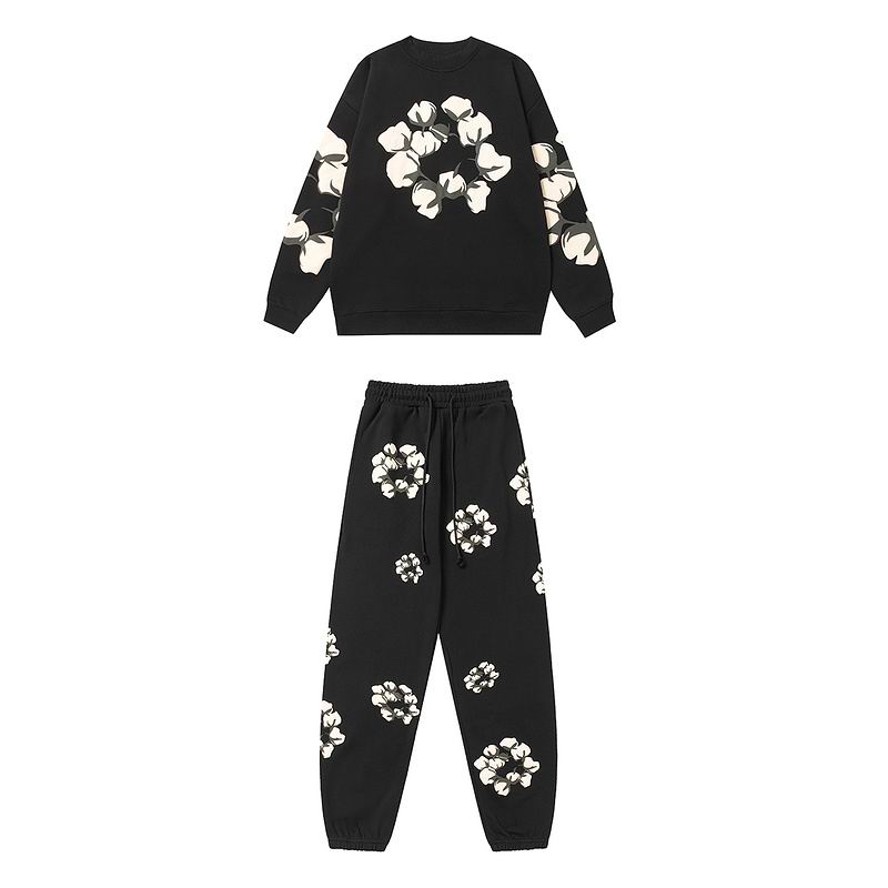 EM Sneakers Denim Tears x CPFM Cactus Tears Crewneck Sweatshirt & Sweatpant Sets Black