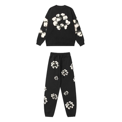 EM Sneakers Denim Tears x CPFM Cactus Tears Crewneck Sweatshirt & Sweatpant Sets Black 01