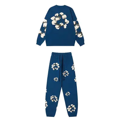 EM Sneakers Denim Tears x CPFM Cactus Tears Crewneck Sweatshirt & Sweatpant Sets Dark Blue 01
