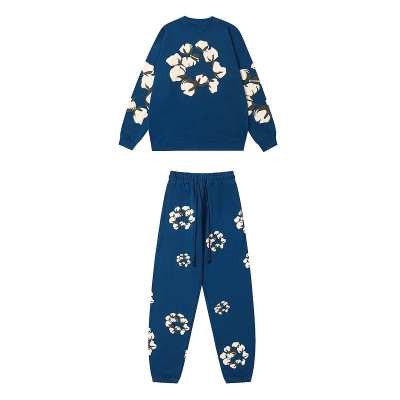 EM Sneakers Denim Tears x CPFM Cactus Tears Crewneck Sweatshirt & Sweatpant Sets Dark Blue 01