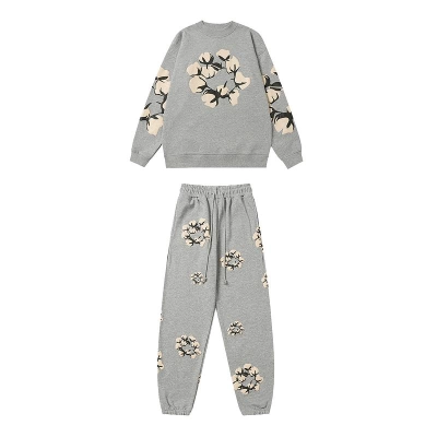 EM Sneakers Denim Tears x CPFM Cactus Tears Crewneck Sweatshirt & Sweatpant Sets Gray 01