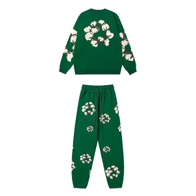 EM Sneakers Denim Tears x CPFM Cactus Tears Crewneck Sweatshirt & Sweatpant Sets Green 01