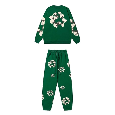 EM Sneakers Denim Tears x CPFM Cactus Tears Crewneck Sweatshirt & Sweatpant Sets Green 01