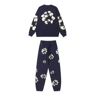 EM Sneakers Denim Tears x CPFM Cactus Tears Crewneck Sweatshirt & Sweatpant Sets Navy 01