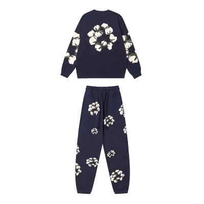 EM Sneakers Denim Tears x CPFM Cactus Tears Crewneck Sweatshirt & Sweatpant Sets Navy 01