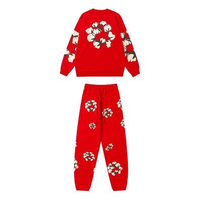 EM Sneakers Denim Tears x CPFM Cactus Tears Crewneck Sweatshirt & Sweatpant Sets Red 01