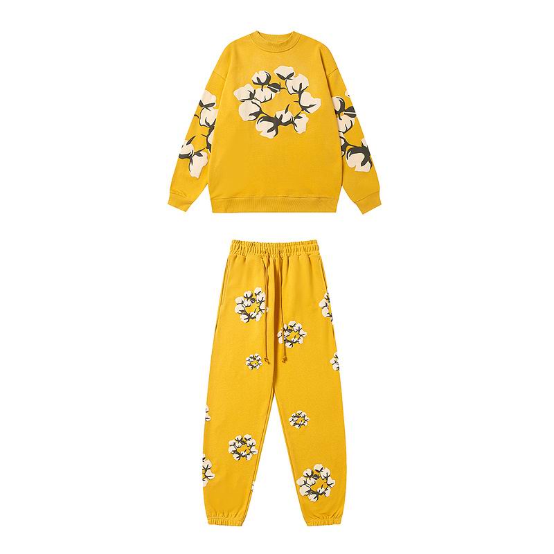 EM Sneakers Denim Tears x CPFM Cactus Tears Crewneck Sweatshirt & Sweatpant Sets Yellow