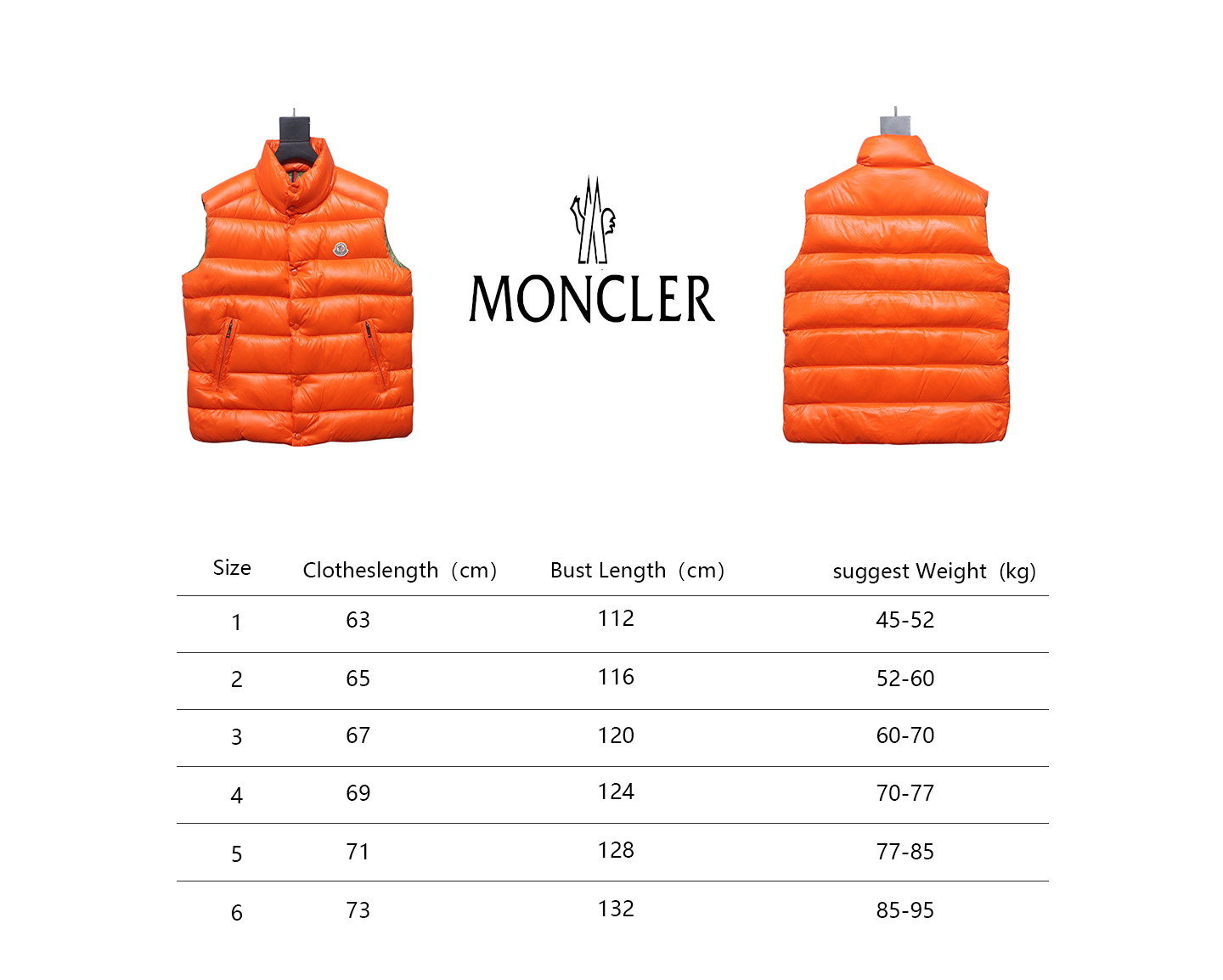 EM Sneakers Moncler Tibb Down vest Bright Orange